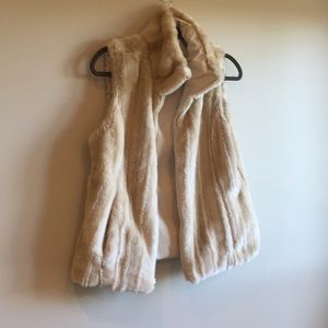Cream fraux fur vest